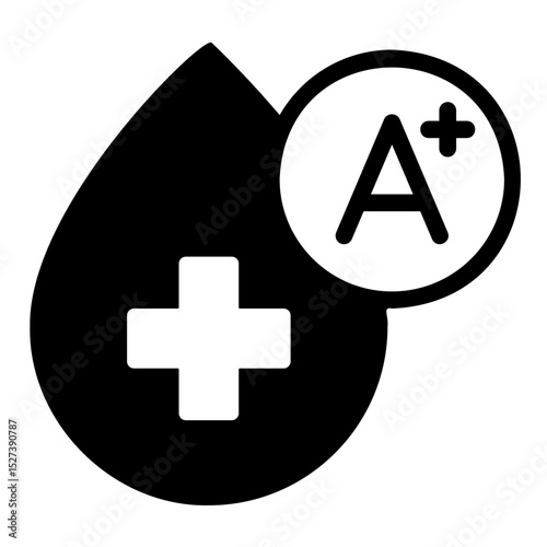 blood type a+ Solid icon