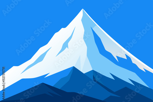 Majestic Mountain Peak A Stunning Illustration of a Snow-Capped Summit
