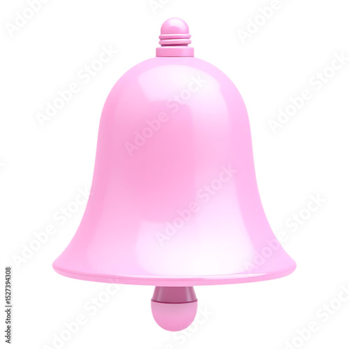 Pink Glossy 3D Cartoon Bell