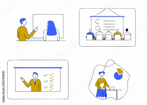 business illustration and benefits in increasing results and charts and graphs