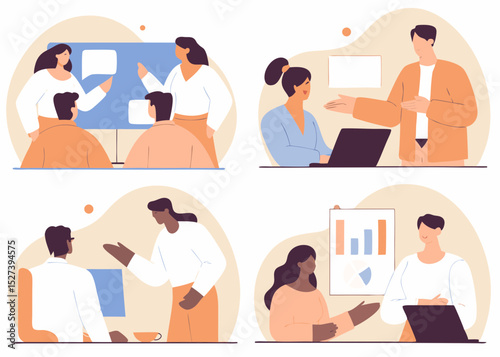 business illustration and benefits in increasing results and charts and graphs