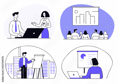 business illustration and benefits in increasing results and charts and graphs