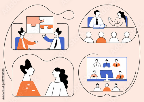 business illustration and benefits in increasing results and charts and graphs