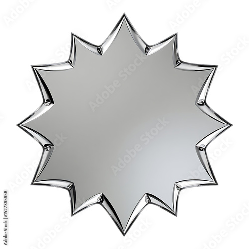 Glossy Metallic Starburst Badge