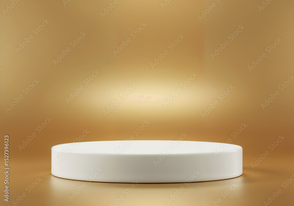 Elegant podium showcases a product with golden studio background perfect for product advertising promotion Elegant podium showcases a product with golden studio background perfect for product advertising promotion