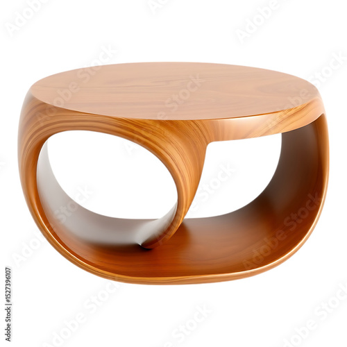 Modern Wooden Coffee Table with Sculptural Design