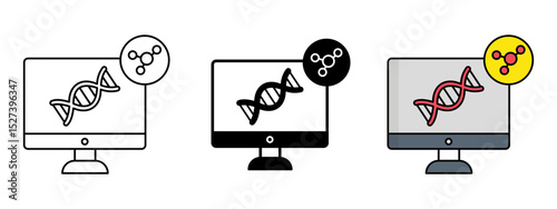 DNA Icon Set – Line, Glyph, and Fill Style

