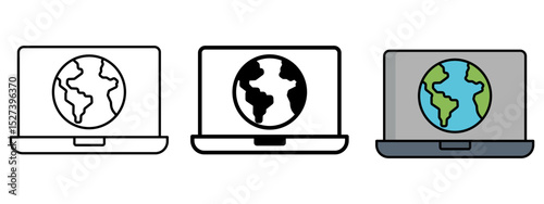  Globe Icon Set – Line, Glyph, and Fill Style


