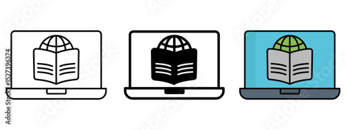 E-learning Icon Set – Line, Glyph, and Fill Style

