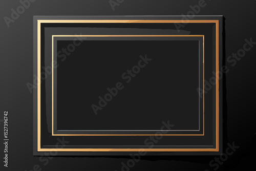 Generate a sleek, modern square border with a pronounced 3D drop shadow effect.  The border should be thick and visually impactful.