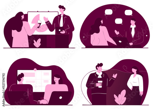 business illustration and benefits in increasing results and charts and graphs