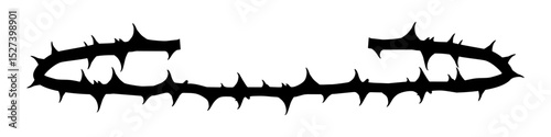 Silhouette thorn branch vector for striking, minimalist depictions of thorny branches. It's ideal for conveying concepts of danger, nature, or a defensive aesthetic in dark or edgy designs.