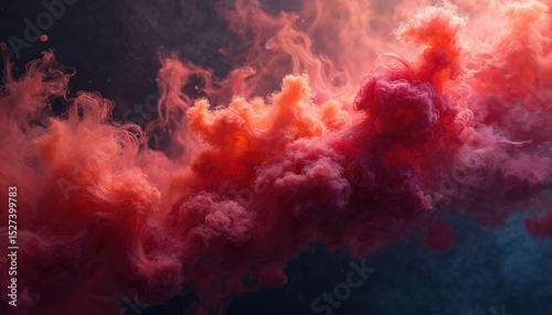 Wallpaper Mural Abstract 4k wallpaper illustration. Crimson clouds smoke texture against dark backdrop. Dynamic flowing forms, vibrant colors, unique digital art design concept. Torontodigital.ca