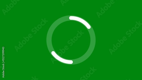 Loading circle animation on green background. Full HD. 4K