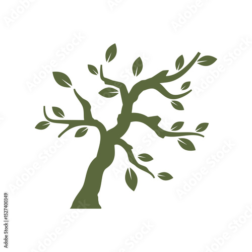 Stylized branch logo vector and symbol