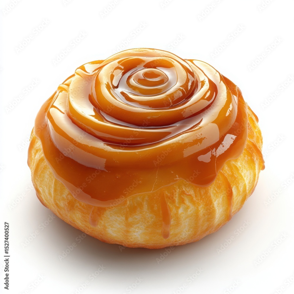 Fototapeta premium A different delicious caramel sweets dessert, an artisanal caramel cream puff filled with silky caramel 