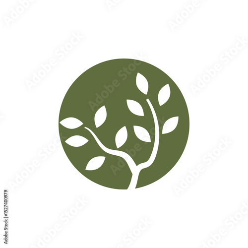 Stylized branch logo vector and symbol