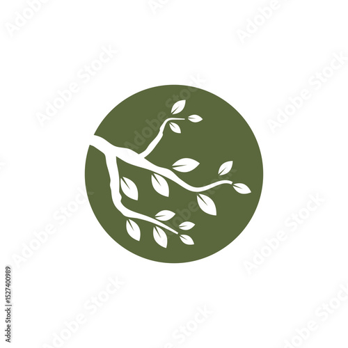 Stylized branch logo vector and symbol