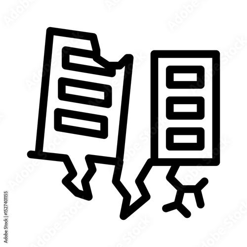 earthquake disaster line icon