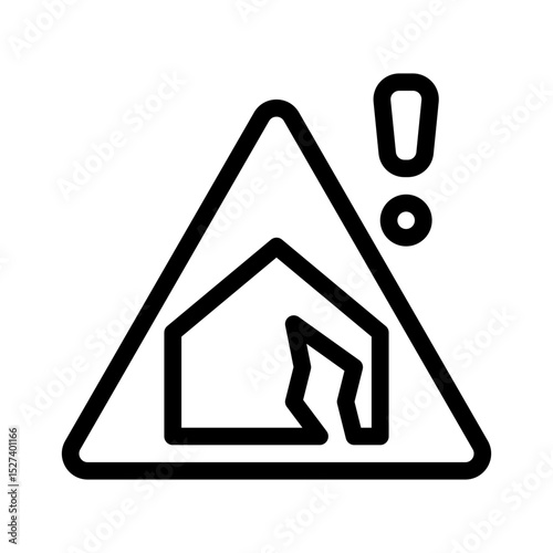 earthquake alert line icon
