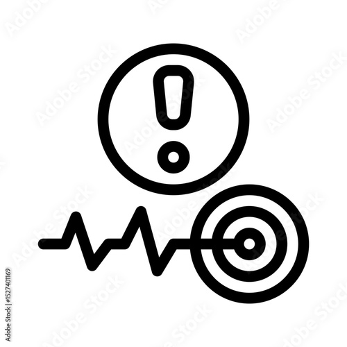 earthquake magnitude line icon