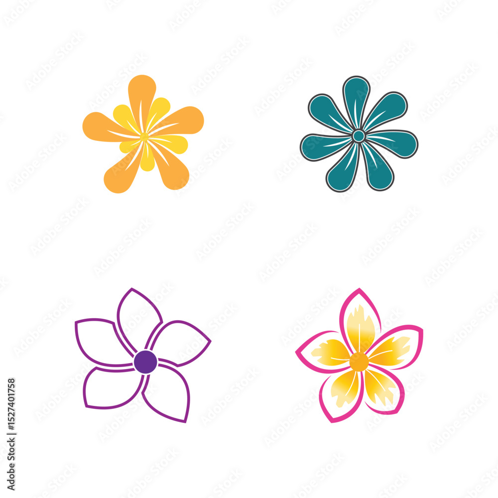 Fototapeta premium Stylized flower plumeria logo vector symbol