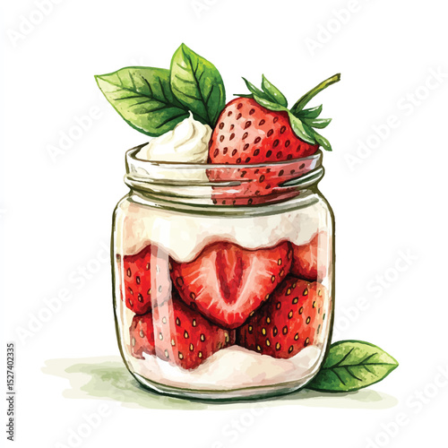 Watercolor Cozy Window with Nature View Illustration