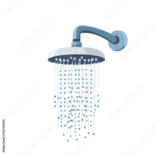 Showerhead illustration vector 2D flat, isolated on a white background.