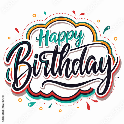 Colorful Happy Birthday Graphic Design