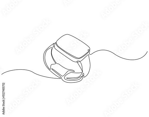 Continuous one line drawing of smartwatch. One line drawing illustration of fitness bracelet smartwatch. Clock touchscreen, technology concept single line. Editable outline