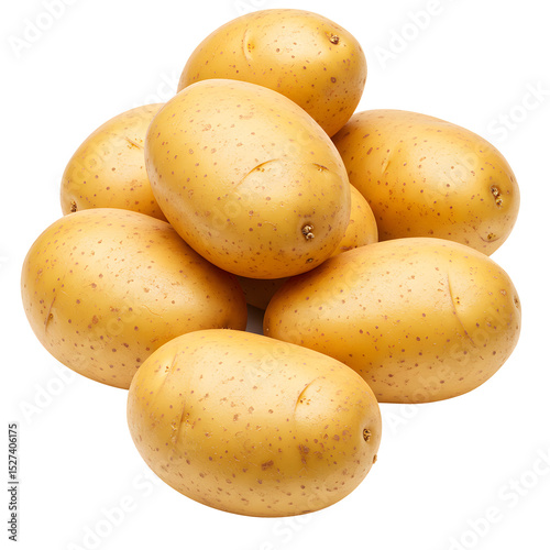 Fresh Golden Potatoes – Organic Farm Produce and Healthy Root Vegetable isolated on transparent background