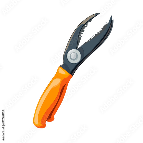 2D flat vector illustration of Secateurs, isolated on a white background.