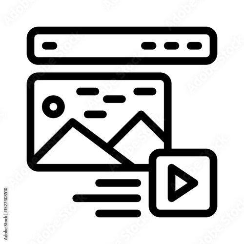 website content line icon