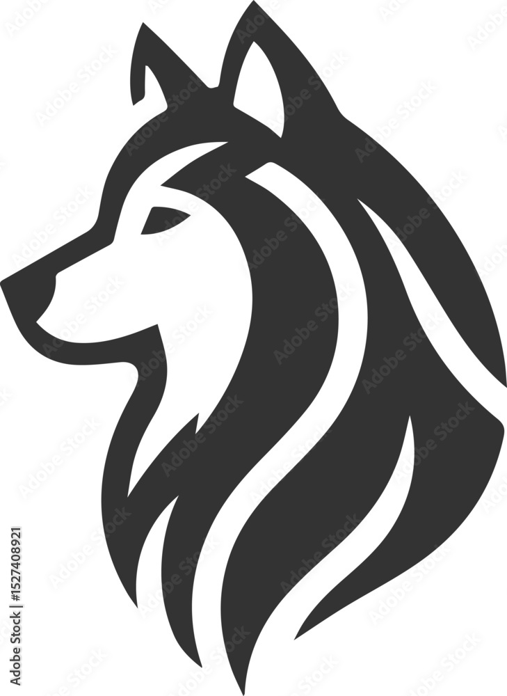 Fototapeta premium Husky dog vector illustration silhouette drawing