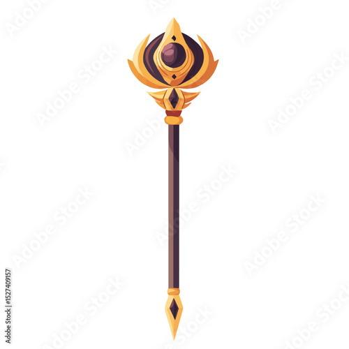 Scepter Authority vector 2D flat illustration, isolated on a white background.