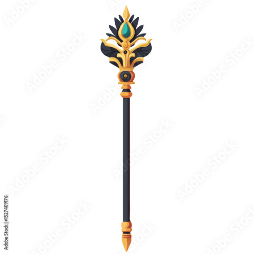 2D flat Scepter Authority vector illustration, isolated on a white background.