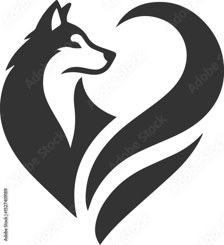 Husky dog vector illustration silhouette drawing
