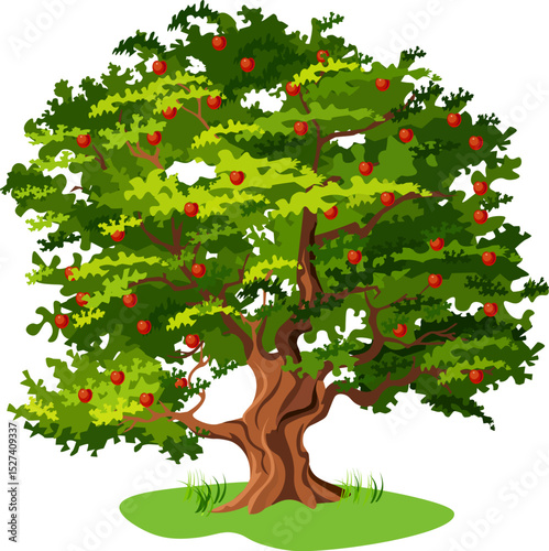 apple tree with red apples