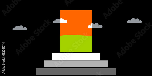 Minimalist stairs leading to an open portal, representing new beginnings, opportunity, and personal growth. Ideal for concepts of future, success, and transformation