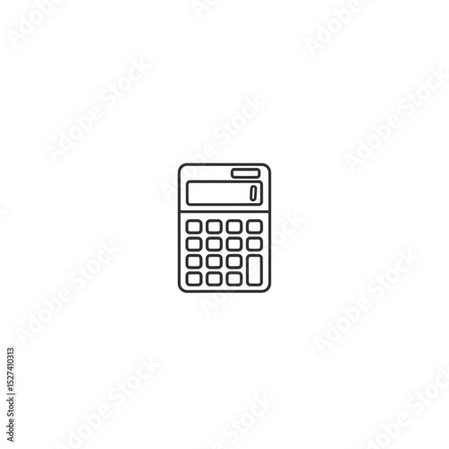 Minimalist Calculator Icon, Outline Style for Accounting, Finance, Math, and Business Use in Vector Format