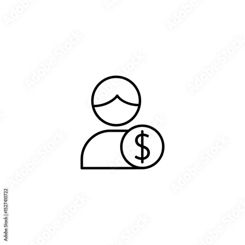 Financial Advisor Icon: Outline Symbol for Investment, Banking, and Personal Finance Management. Professional Vector Illustration.