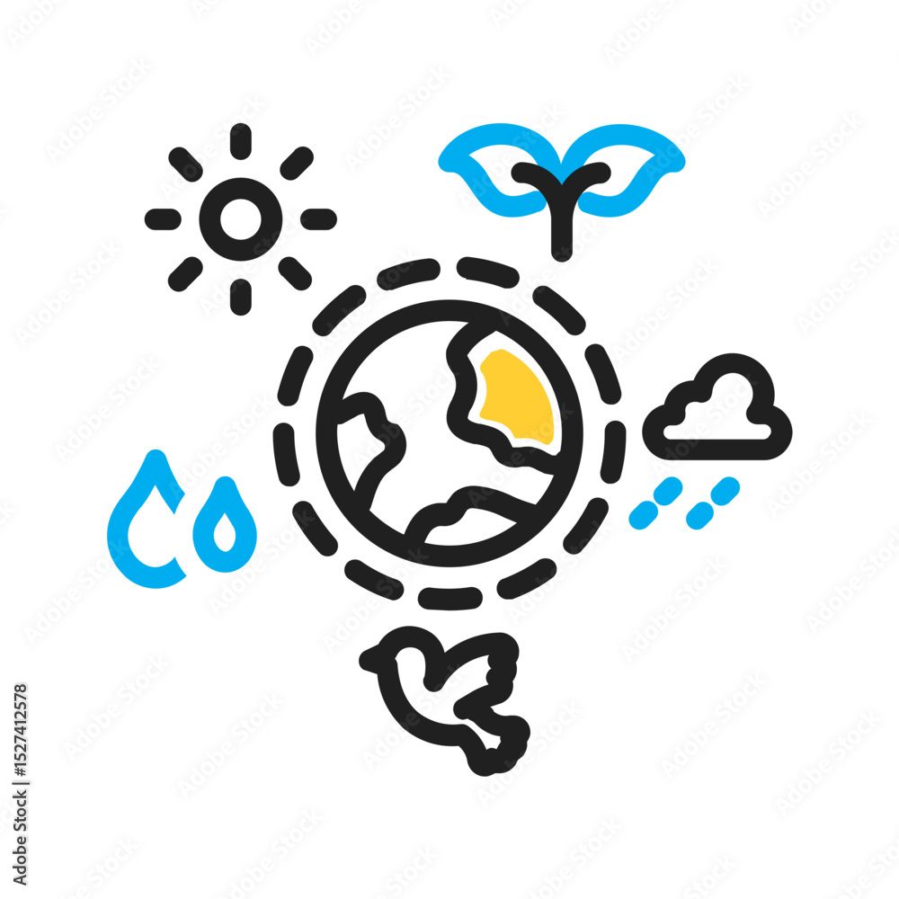 Fototapeta premium Vector multi color icon for Ecosystem