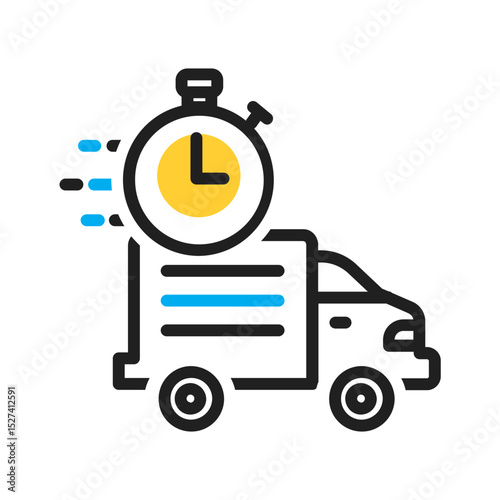 Vector multi color icon for Faster delivery