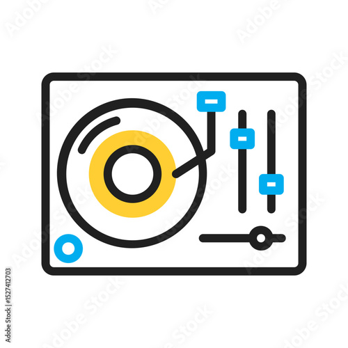 Vector multi color icon for Turntable