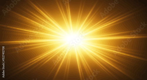 Golden Burst: Radiant Light Streaks emanating from a Central Luminescent Point