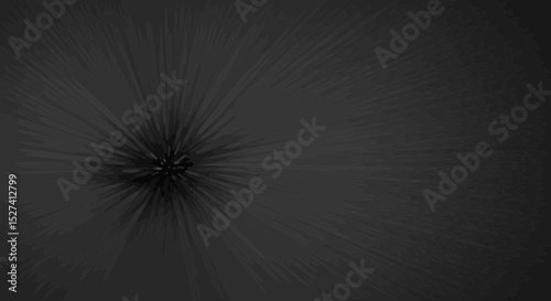 Abstract dark background with radial blur and glowing center point in black tone