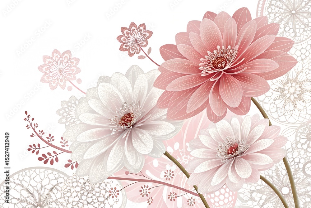 Fototapeta premium pink flowers background