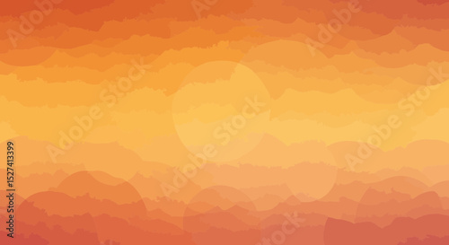 Abstract sunset watercolor background with orange hues and soft circular shapes