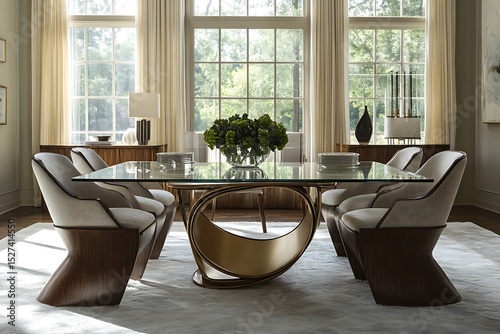 Obraz na płótnie a contemporary dinning set