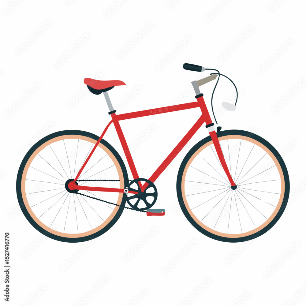 Obraz premium Red Bicycle Illustration
